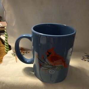 Life Is Good "Holiday Cardinal Jake Mug" In Cornflower Blue. 100% Stoneware